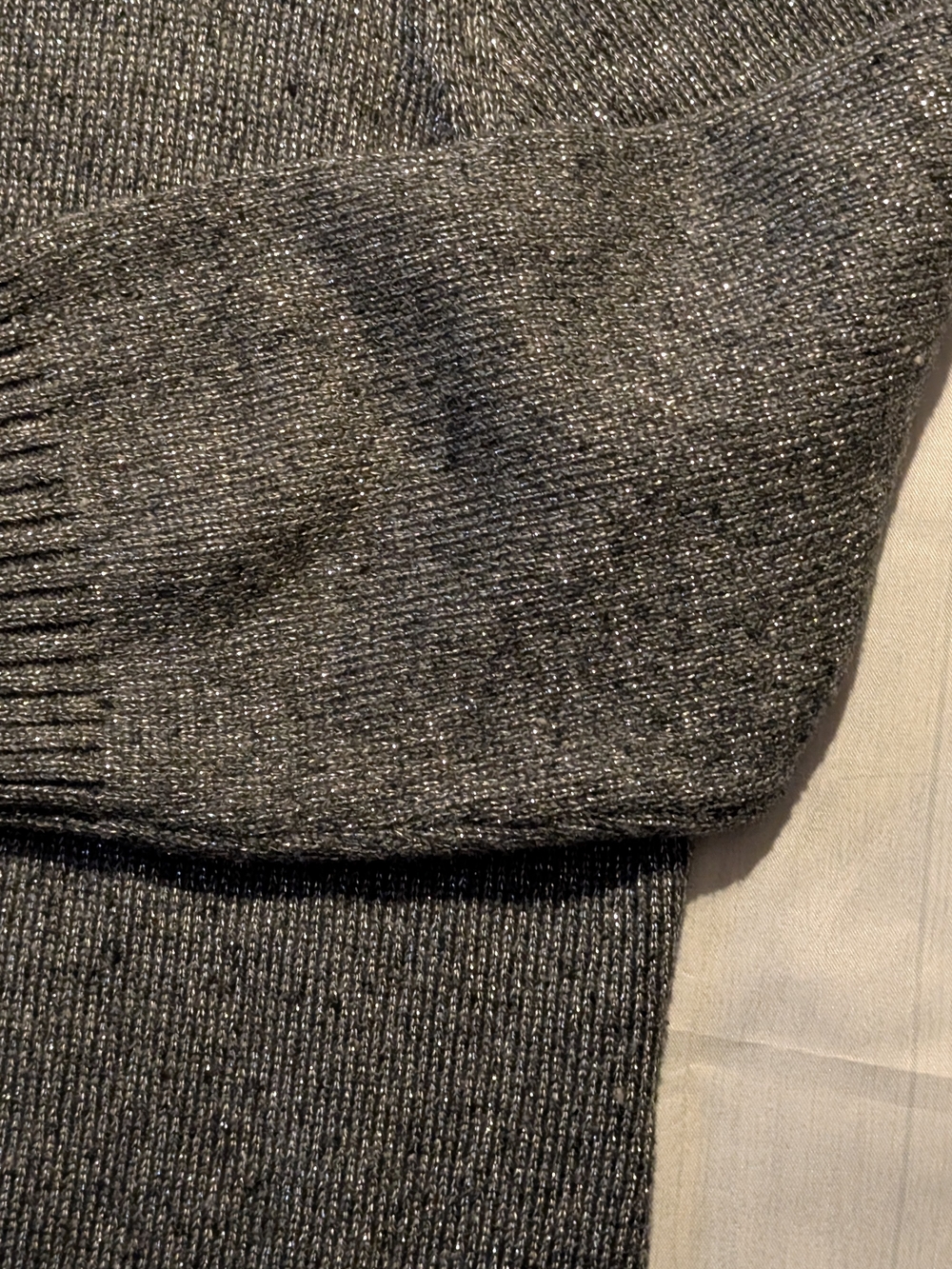 Charcoal Marled Cowl Neck Sweater Size Petite Large - Picture 9 of 13